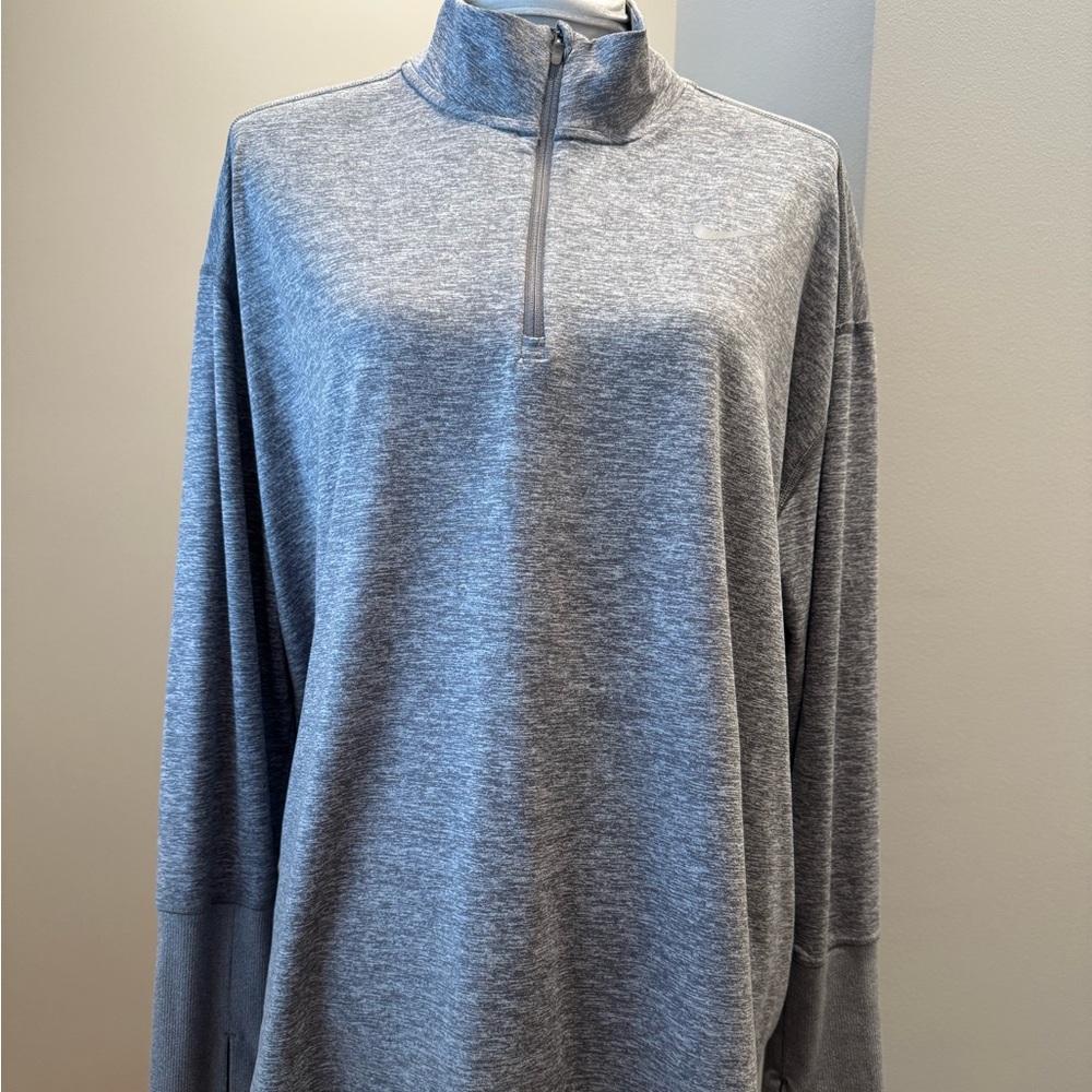 Nike Dri-Fit Running half zip pullover. Heather gray. Size 1X.